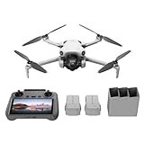 DJI Mini 4 Pro Fly More Combo mit DJI RC 2 Fernsteuerung (Bildschirmfernsteuerung), faltbare Mini-Drohne mit 4K-Kamera, unter 249g, 34 Minuten Flugzeit, 2 zusätzliche Akkus, Klasse-C0