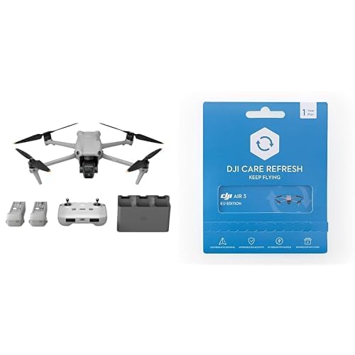 DJI Air 3 Fly More Combo mit Fernsteuerung DJI RC-N2+ DJI Card DJI Care Refresh 1-Year Plan, Drohne mit Kamera für Erwachsene, 4K HDR, 2 Primärkameras (mittlere Tele-/Weitwinkelkamera)