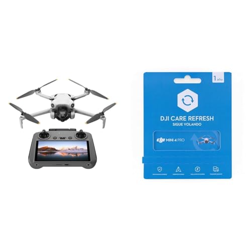 DJI Mini 4 Pro (DJI RC 2 Fernsteuerung) +Card Care Refresh 1-Year Plan (DJI Mini 4 Pro), faltbare Mini-Drohne mit 4K-Kamera für Erwachsene, unter 249 g, 34 Minuten Flugzeit, 20 km Video-Übertragung