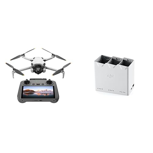 DJI Mini 4 Pro (DJI RC 2 Fernsteuerung), faltbare Mini-Drohne mit 4K-Kamera für Erwachsene & Mini 3 Pro Zwei-Wege-Ladestation