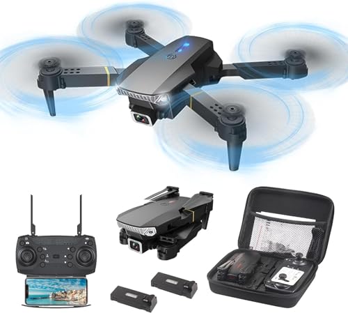 Wipkviey Drohne mit Kamera für Anfänger, T27 Faltbare-Quadcopter für Erwachsene, FPV RC-Drohnen mit 3D-Flips/Höhenhaltung/Gesten-Selfie/Wegpunktflug, 2 Batterien, für Kinder Jungen/Mädchen