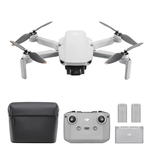 DJI Mini 2 SE Fly More Combo, leichte und faltbare Mini-Kameradrohne mit 2.7K Video, intelligenten Modi, 10 km Videoübertragung, 31 min Flugzeit, unter 249 g, einfach zu bedienen, zusätzliche Akkus