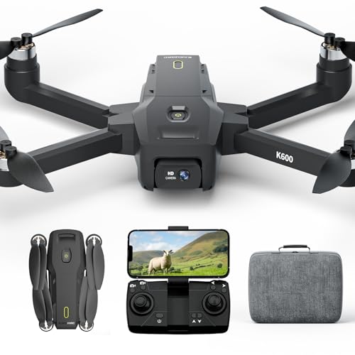 K600 Drohne mit 2 Kamera 1080P,90°Eléctrica Bürstenlosem Drone mit Höhenhaltung für Kinder,APP VR FPV Professionell Drones für Anfänger Erwachsener,Headless Modus,lange Flugzeit,Handtasche,Karuisrc