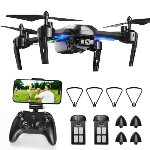 Wipkviey T6 Drohne mit Kamera 1080P HD, FPV RC Quadcopter mit 2.4G WiFi Transport Live Video, Flughöhe halten, Headless-Modus, für Erwachsene Anfänger, 2 Batterien, 28-32 Min. Flugzeit