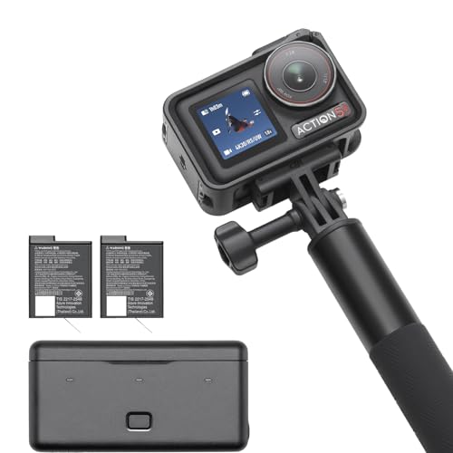 DJI Osmo Action 5 Pro Adventure Combo, Action-Kamera 4K mit 1/1.3' Sensor, 12 Std. verlängerte Akkulaufzeit mit 3 Akkus, Stabilisierung, Zwei OLED Touchscreens, Mini-Action-Kamera für Reisen, Vlog