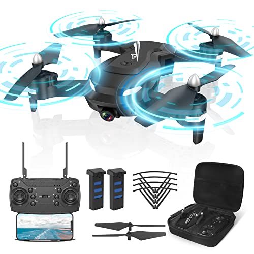 Wipkviey T26 Drohne mit Kamera 1080P, RC Faltbare FPV Quadcopter mit 2 Batterien, 26-30 Min. Flug, 3D Flip, Schwerkraftsensor, Headless Mode, Ein-Tasten-Start/Landung
